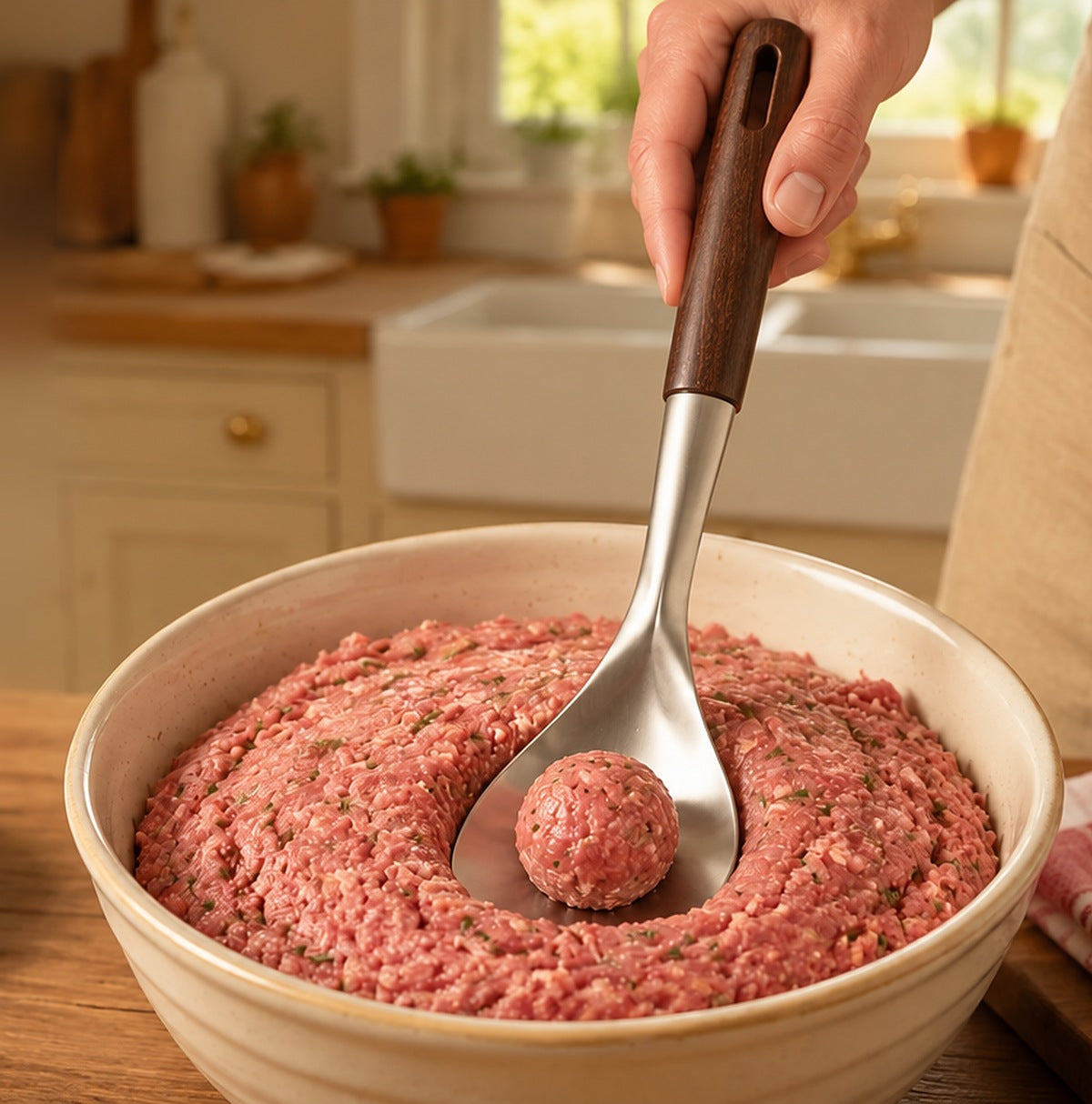 Bullebo™ – Meatball spoon that forms even meatballs without sticky hands